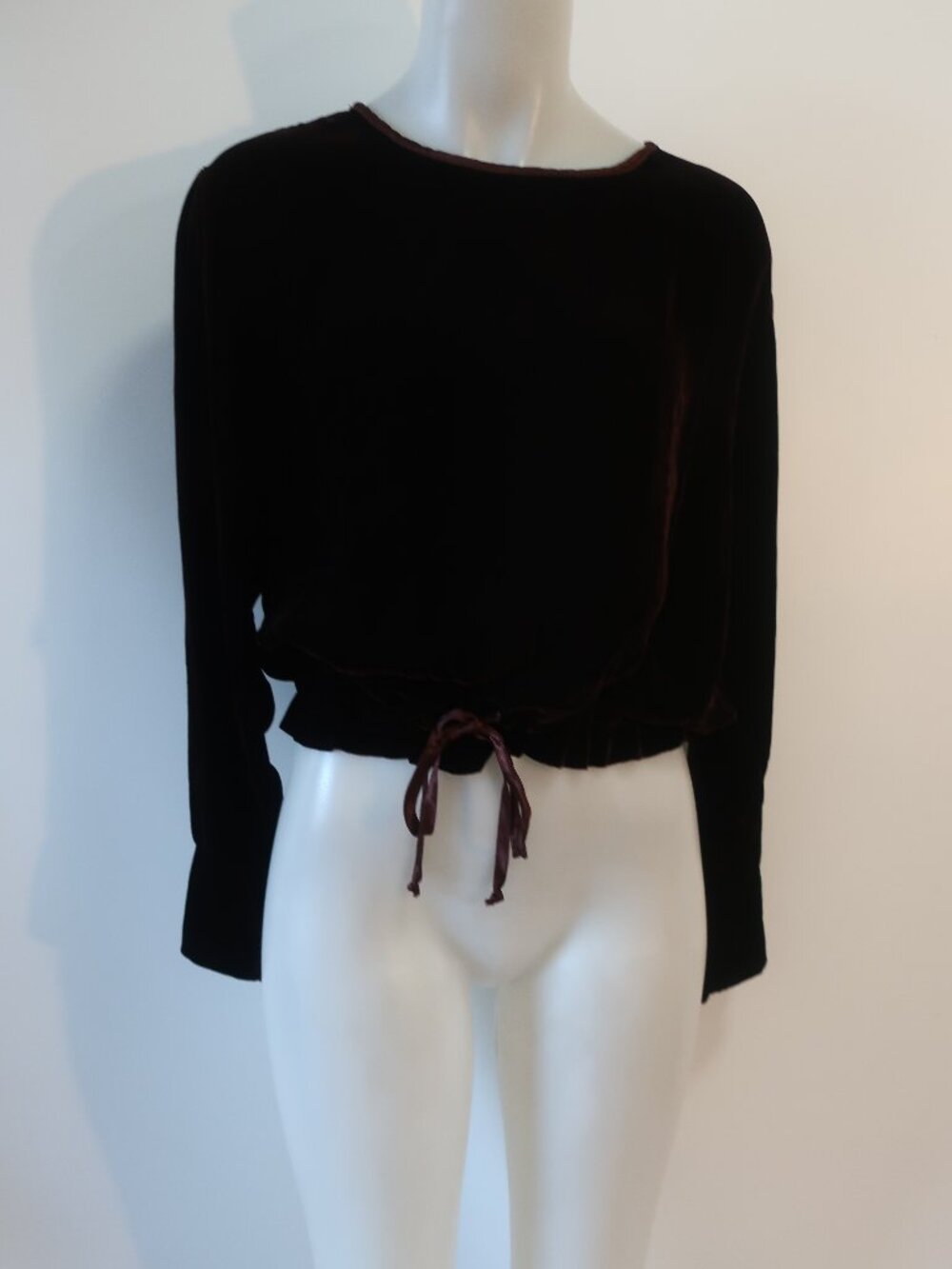 NWT Womens Stark X Coco Brown Velour Top S